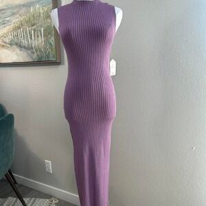 Sweet Republic Ribbed Purple Midi Dress XL